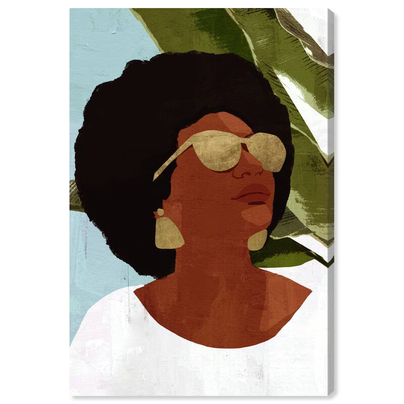Wynwood Studio Canvas Fashion and Glam Under the Shade Brown and Metallic Gold Modern & Contemporary Wall Art Canvas Print