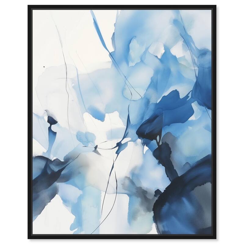 Fleur Bleue II Canvas by Art Remedy - Black - 30" x 36"