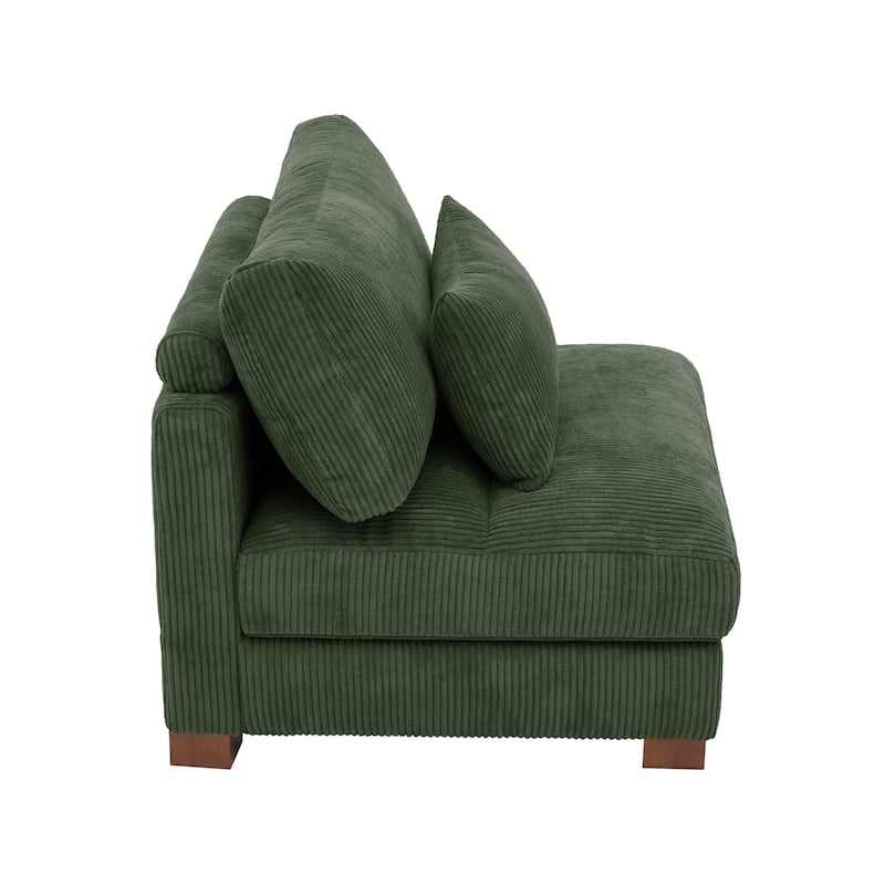 Modern Corduroy Modular Couch Sectional Sofa With Pillows