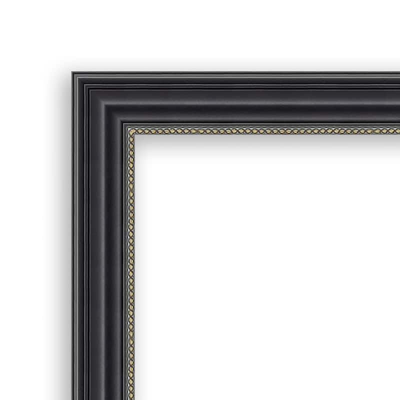 Stylish Black Narrow Wood Framed Natural Corkboard Bulletin Board
