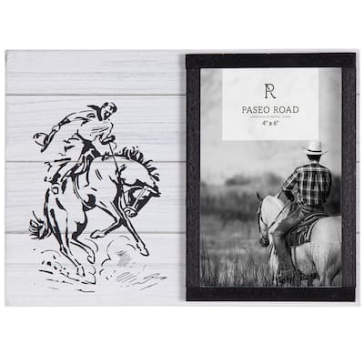 Paseo Road by HiEnd Accents Ranch Life Picture Frame, 4"x6", Bronc Rider