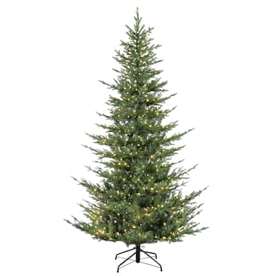 Puleo International 6.5' Pre-Lit Natural Fir Christmas Tree - 6.5