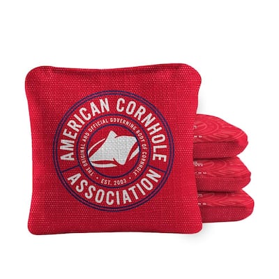 Official ACA Tournament Badge Red Dual Sided Cornhole Bags