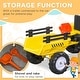 preview thumbnail 7 of 6, Kids Pedal Ride-On Farm Tractor with Back Trailer, Shovel, Rake & Horn, Manual Outdoor Car Toy for 3-Year-Olds, 77 lbs Capacity