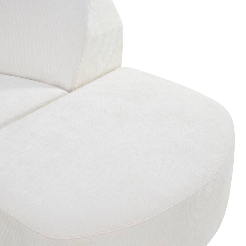 111" Modern Curved Sectional Sofa with Ottoman, 3-Piece Upholstered Deep Seat Sofa Set