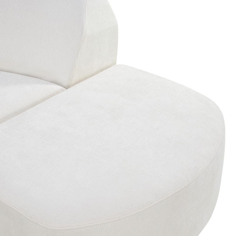 Christopher Knight Home - Modern Upholstered Curved Sectional Sofa with Deep Seat Ottoman