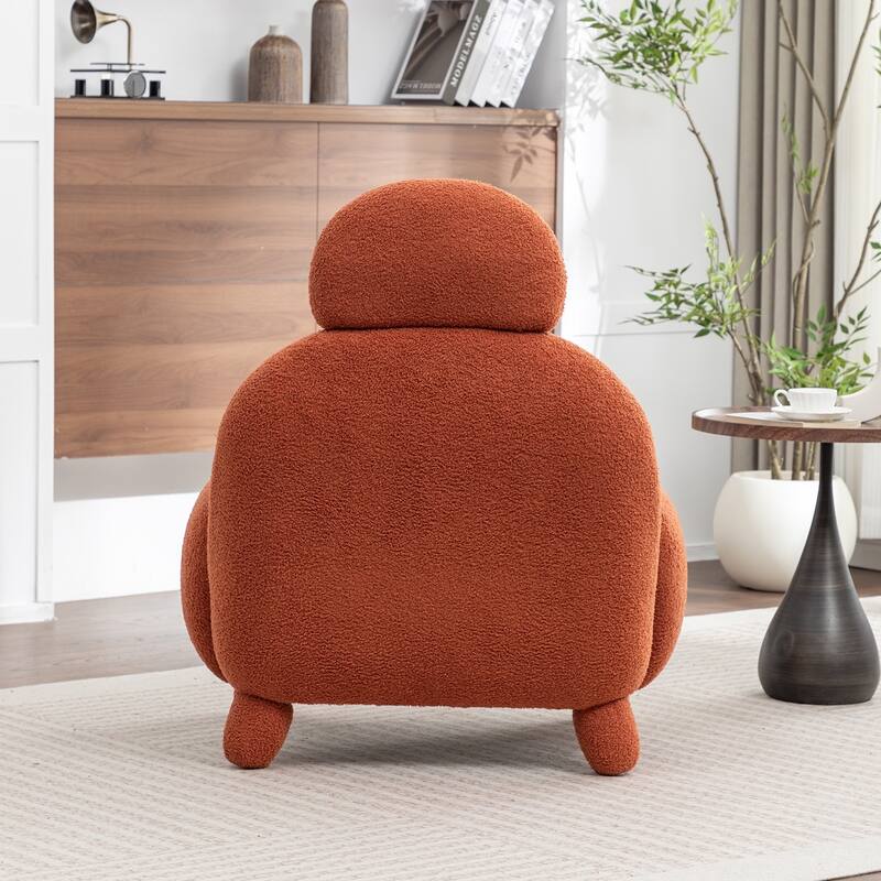 SEYNAR Modern Faux Sherpa Upolstered High Back Armless Accent Chair Set of 2