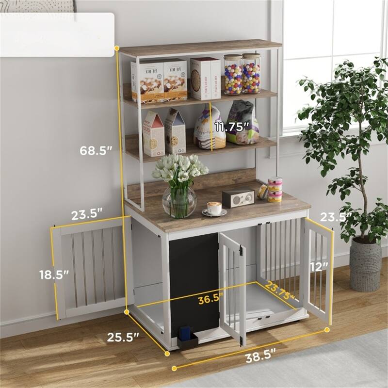 White Furniture-Style Dog Crate Doubles As A Side Table