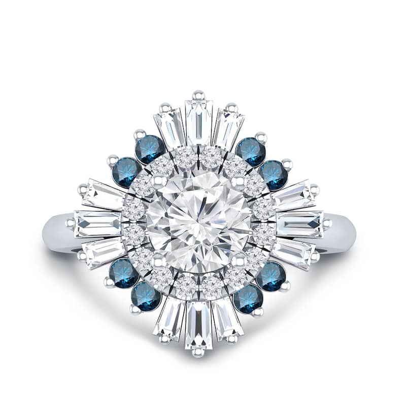 Auriya 14k Gold 1 1/2ctw Ballerina Halo Diamond Engagement Ring Certified (G-H, VS1-VS2) - White - 4.5
