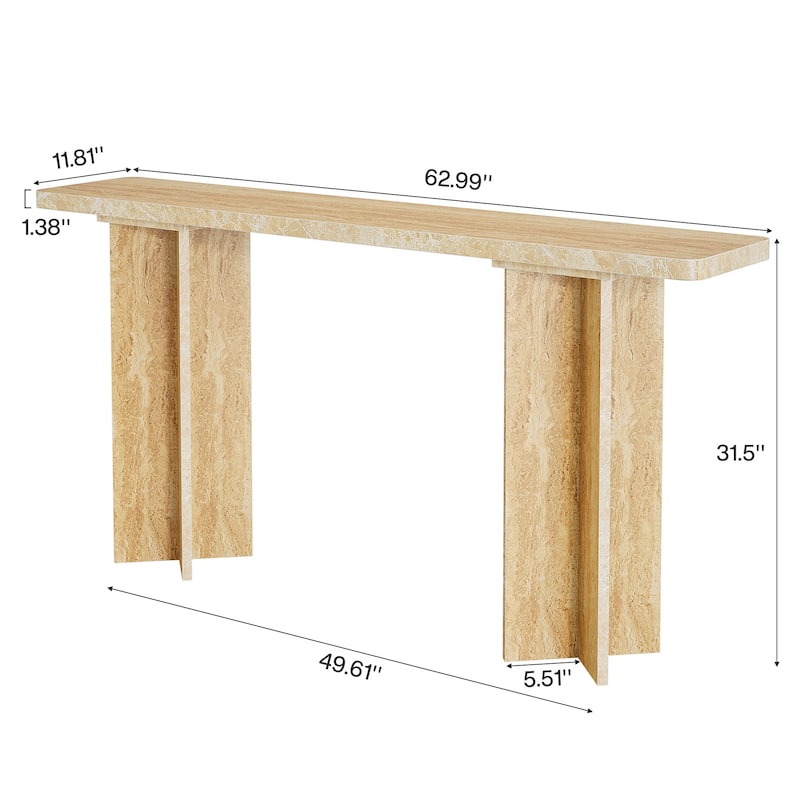63-Inch Modern Console Entryway Table, Long Sofa Table