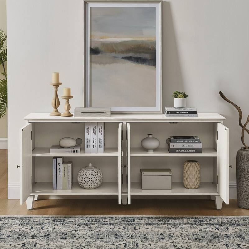 Mid Century Modern Sideboard Buffet Cabinet with Solid Wood Legs for Storage and Display