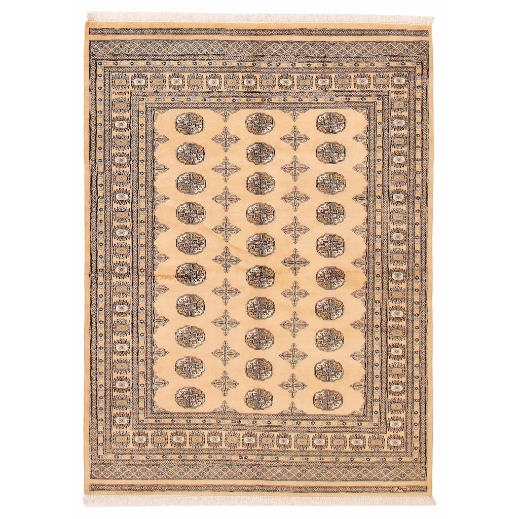 ECARPETGALLERY Hand-knotted Peshawar Bokhara Beige Wool Rug - 5'9 x 7'7
