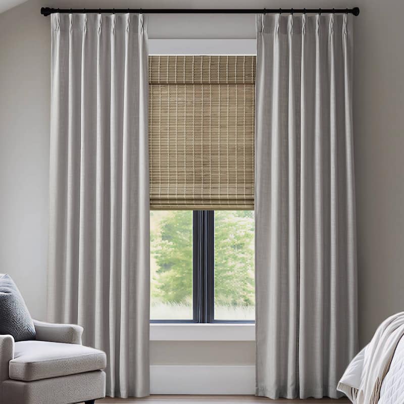 Madison Park Emery 300gsm poly linen with 7 pinch pleat per pc - 40*102" - Grey