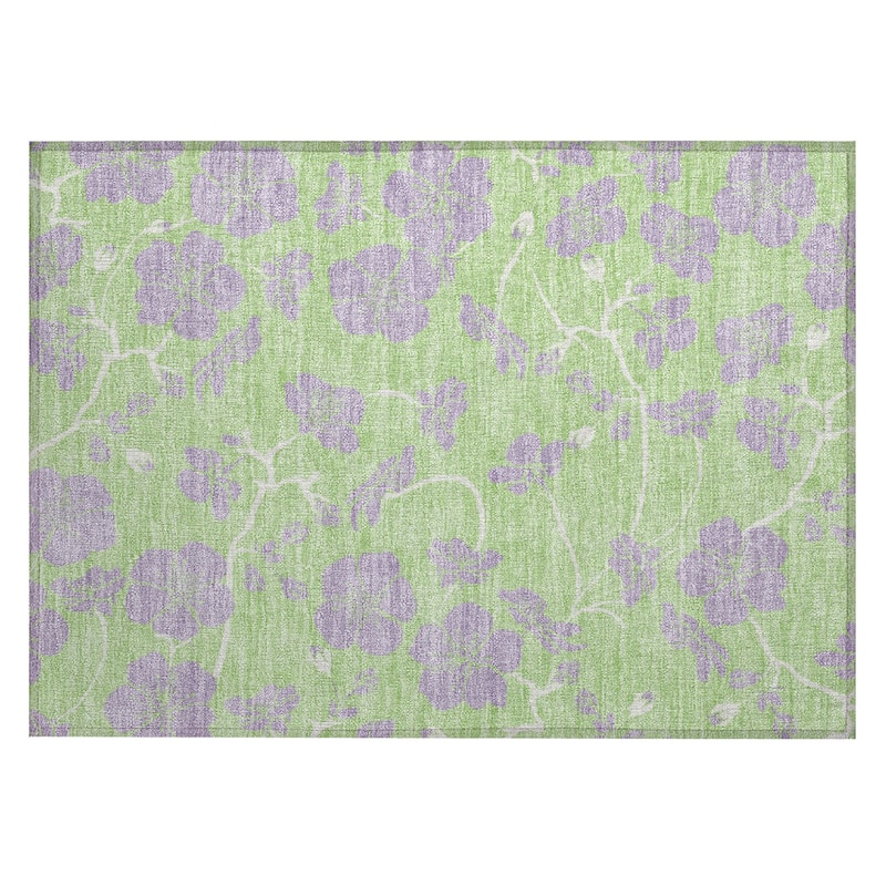 Machine Washable Indoor/ Outdoor Floral Zen Chantille Rug