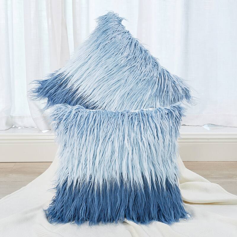 Tie Dyed Lamb Shaggy FauxFur 2 pc Pillow Shell, NO INSERT