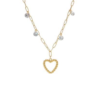 Victoria Townsend Gold Plated Heart & Crystal Necklace.