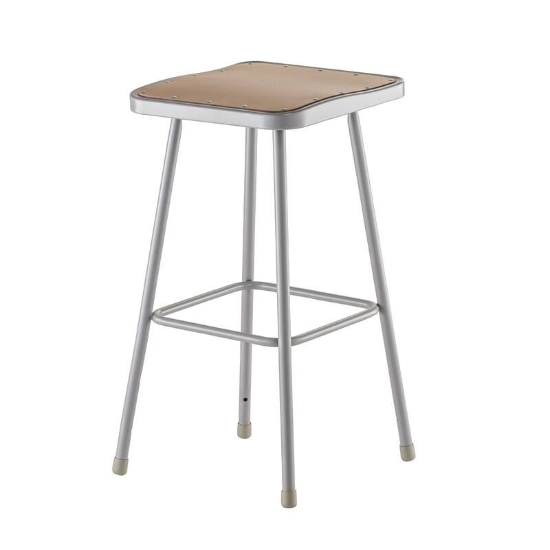 NPS Heavy Duty Square Seat Steel Stool, Grey