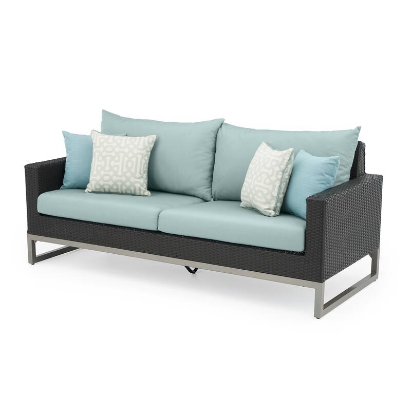 Milo Espresso 4 Piece Sunbrella Outdoor Patio Seating Set