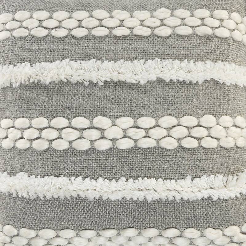 Sevita Gray Textured and Tufted Throw Pillow