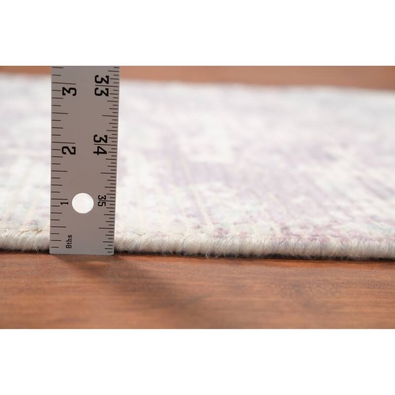 Hand Knotted Oriental Viscose Silk Carpet Modern Abstract Purples Abstract Area Rug - 4' 0'' X 2' 0''