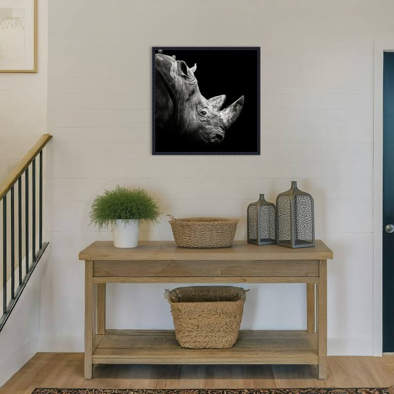 Rhino by Christian Meermann Framed Canvas Wall Art Print