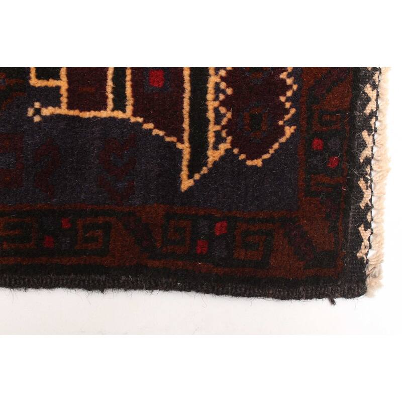 ECARPETGALLERY Hand-knotted Teimani Dark Blue Wool Rug - 2'8 x 4'6