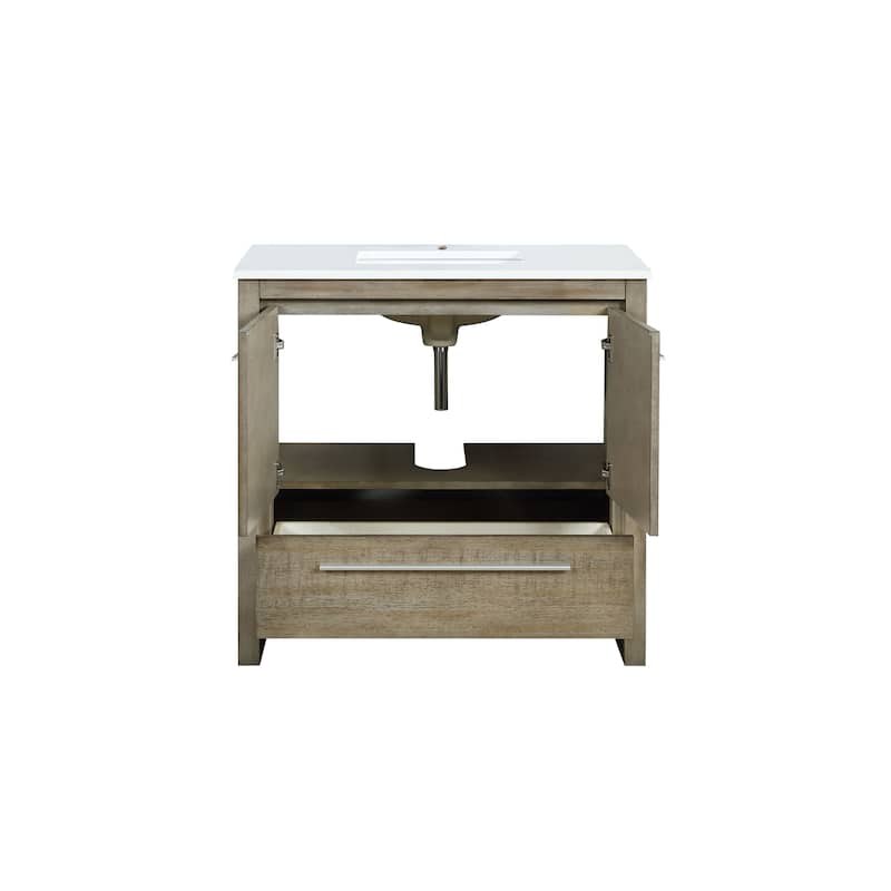 Lafarre 30 in W x 20 in D Rustic Acacia Bath Vanity and White Quartz Top