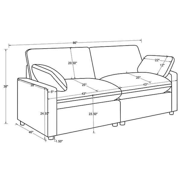 Collins Modular Power Loveseat - N/A