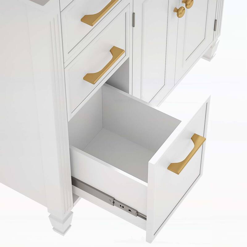 Bathroom Vanity Cabinet with Sink,with One Tip-out Drawer,3 Side Drawers,Adjustable Shelf