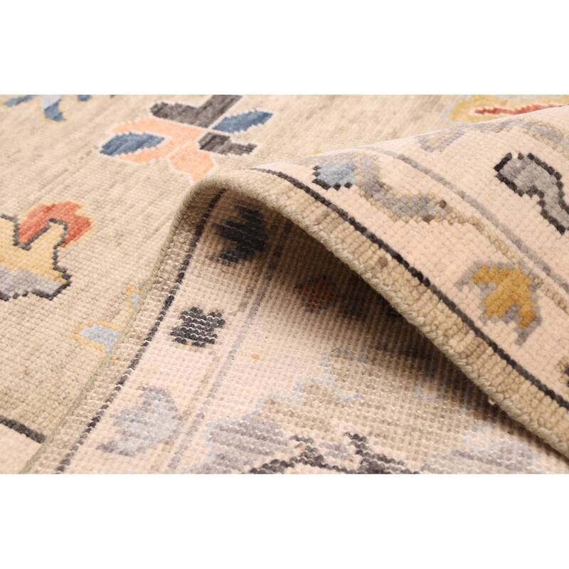 ECARPETGALLERY Hand-knotted Modern Oushak Khaki Wool Rug - 8'1 x 10'1