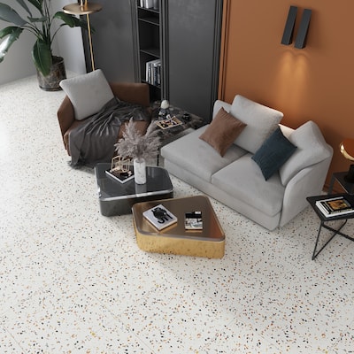 Apollo tile 24" x 24" Terraforma Honed Beige Gold Terrazzo Tile (7.75 sq ft/case) - 2 Pack