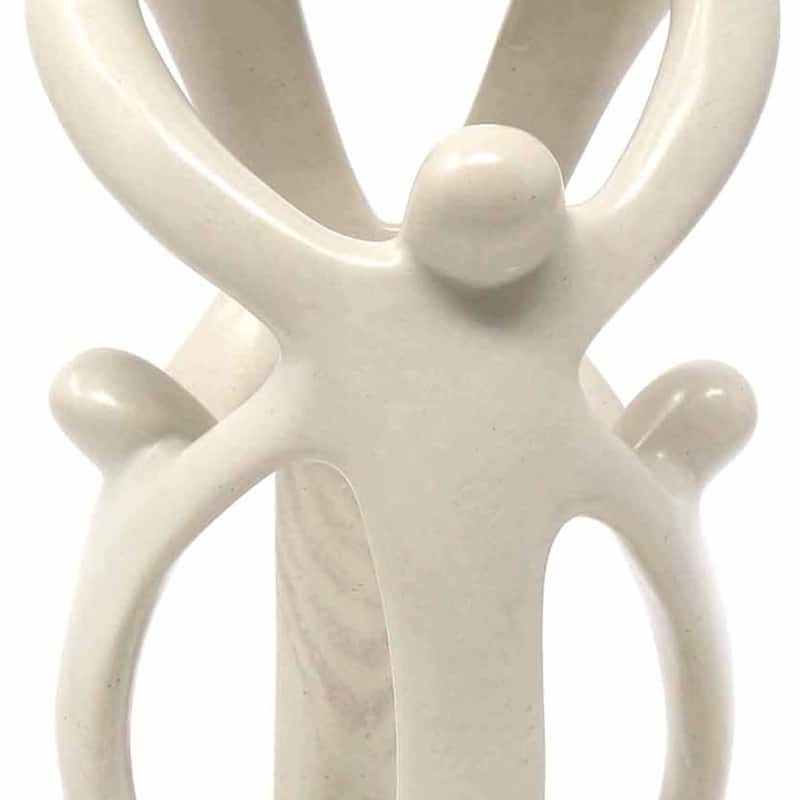 Soapstone Family Sculpture: Natural Stone