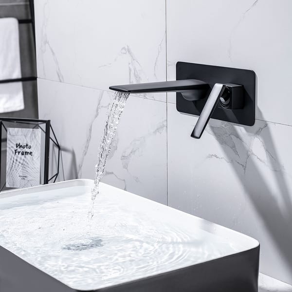 Silver/Black Single Handle Waterfall Bathroom Sink Faucet Mixer Tap Deck Mounted 