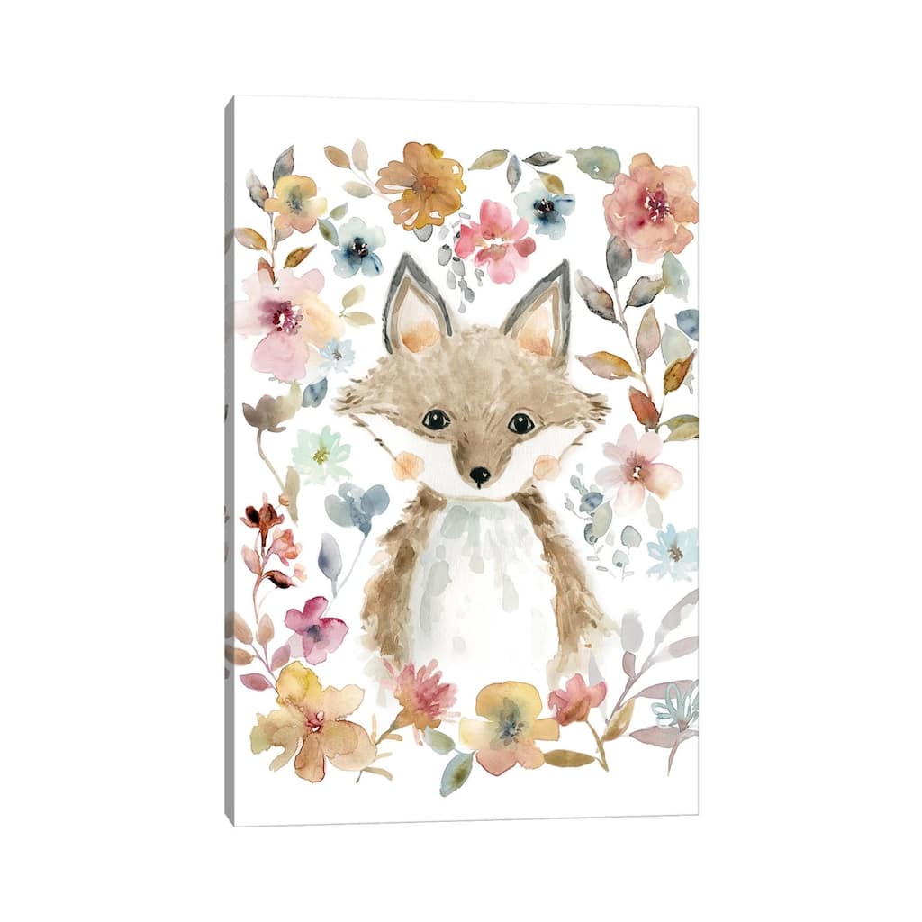 iCanvas "Flowers & Friends Fox" by Carol Robinson Canvas Print