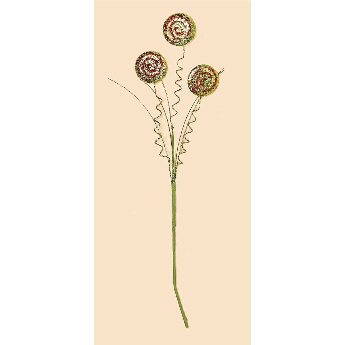 18" Glitter Swirl Spray, Set of 3 - Green
