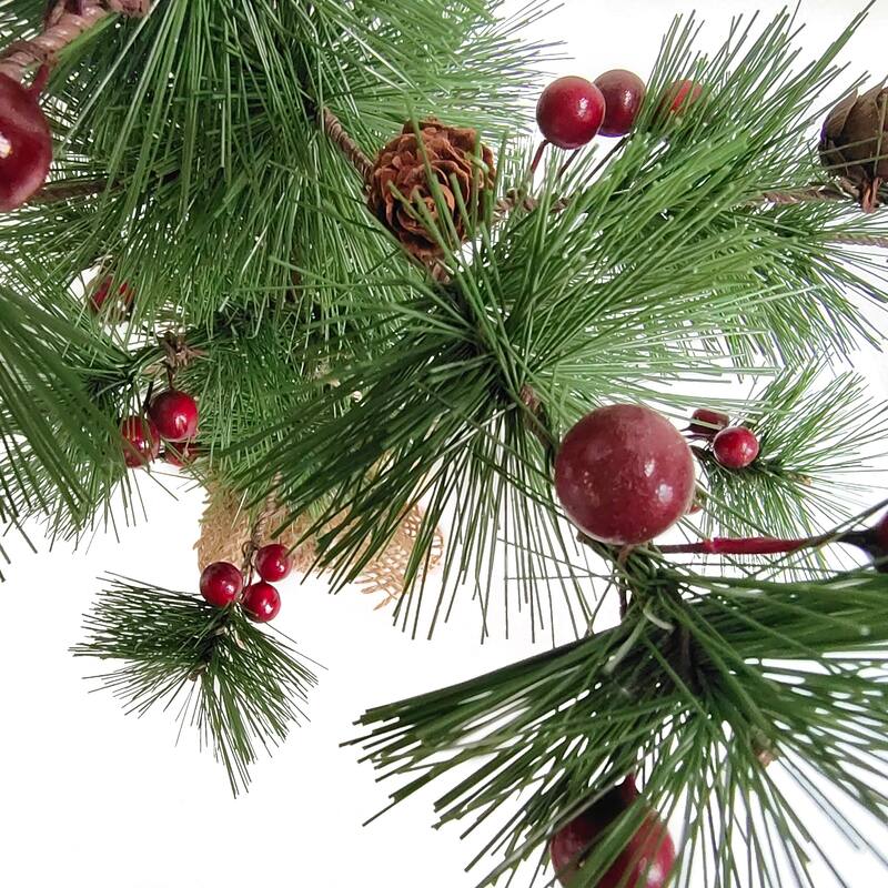 23.5" Winter Berry Pine Tree Pine Cones in Jute Base Christmas Decor - 2 Foot