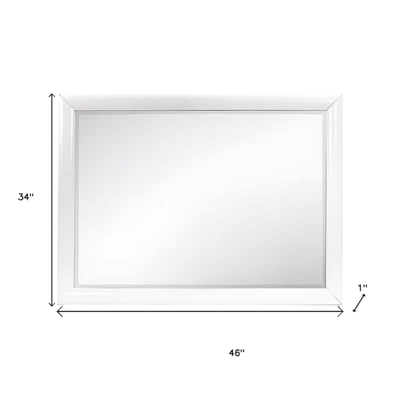 HomeRoots 35" Dark Gray Wood Framed Mounted Dresser Mirror