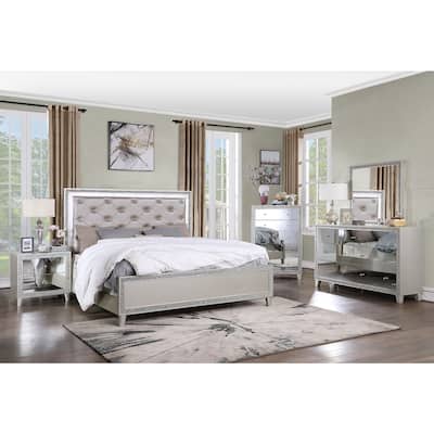 King Size Bed with Storage - Art Deco Style Platform Bed Frame for Bedroom Decor
