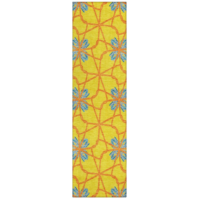 Machine Washable Indoor/ Outdoor Chantille Contempoary Whimsy Rug