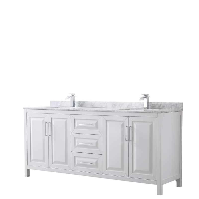 Daria 80-inch Double Vanity, Marble Top, No Mirror