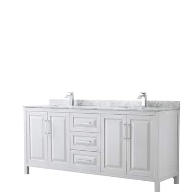 Daria 80-inch Double Vanity, Marble Top, No Mirror
