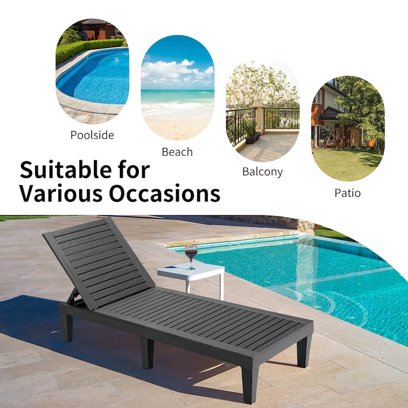 Costway Patio Lounge Chair Chaise Recliner Weather Resistant