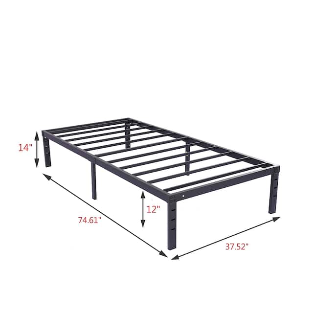 NNV 14" 3500 lbs Heavy Duty California Bed Frame, Duty Steel Slat Metal Bed Frame