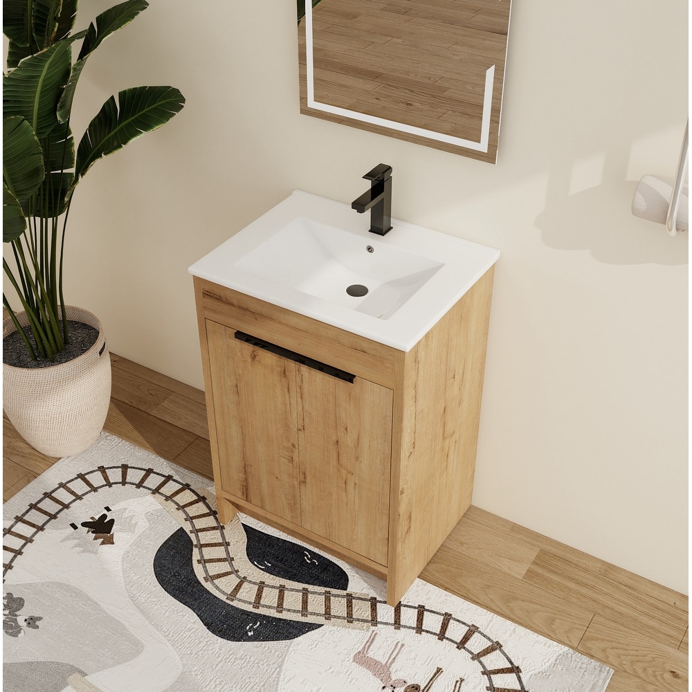 ARHAMS Corner Bathroom Sink, Floor Mounted Bathroom Vanity, Bathroom Vanity  with Sink, Bathroom Sink Vanity Combo, Bathroom Vanity Cabinet (Color 