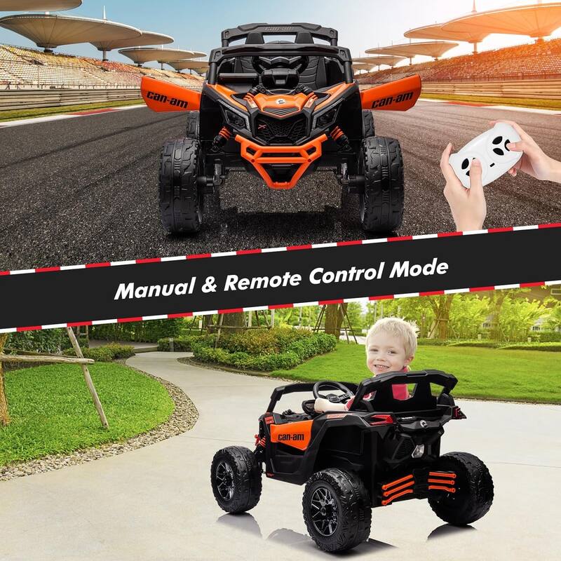 12V Ride on UTV Car, Licensed Can-Am Electric Off-Road Car, Ride on Truck Car for Kids