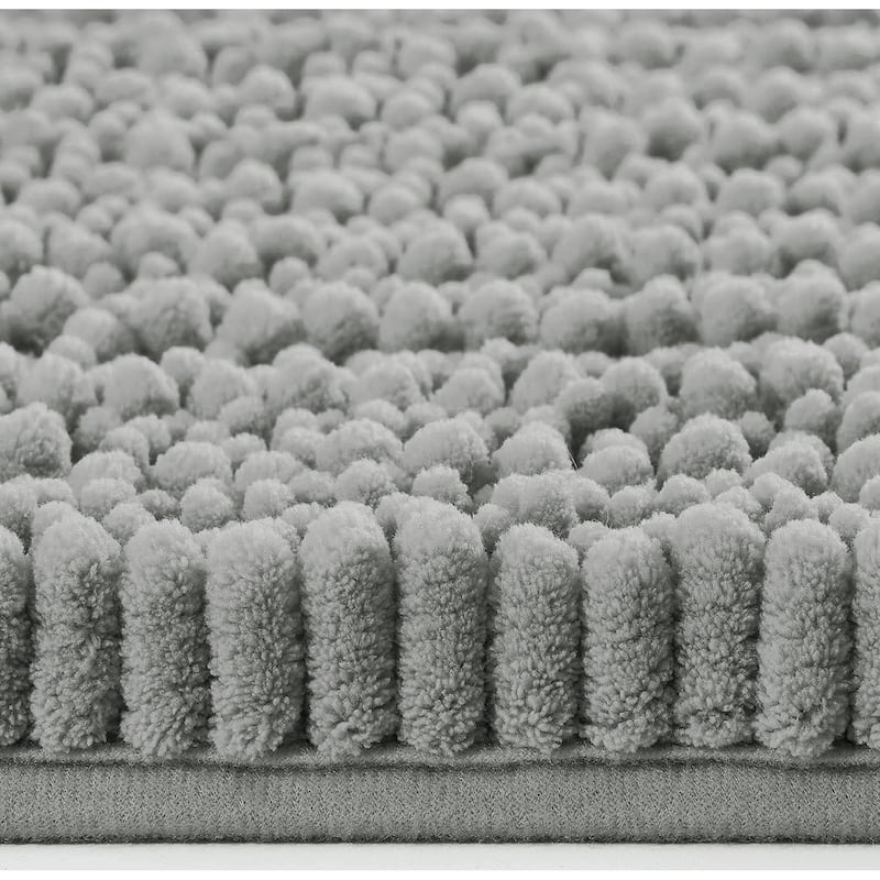 23"x15" - Large Light Grey Soft Cozy Plush Chenille Bath Mat Bathroom Rug