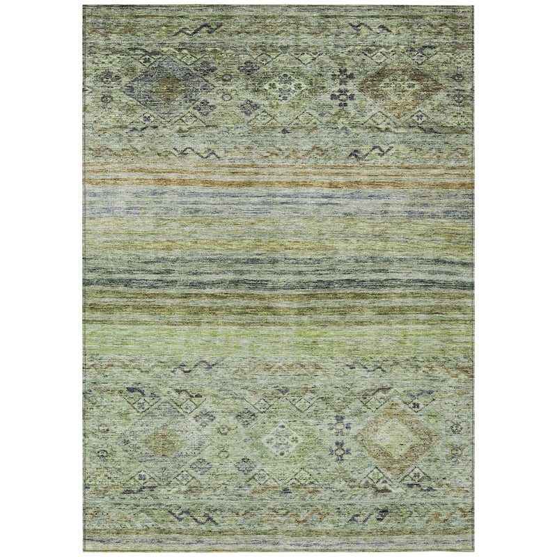 Machine Washable Indoor/ Outdoor Boho Moroccan Chantille Rug