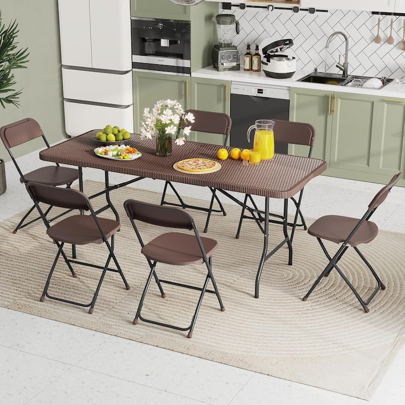Plastic Folding Table Rectangle Portable Utility Card Table