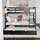 preview thumbnail 48 of 79, Walker Edison Solid Wood Twin Size Bunk Bed with Trundle Black