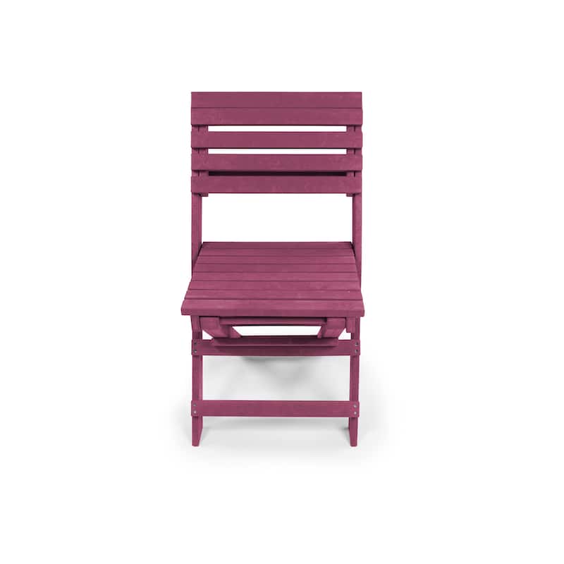 Las Cabos Fully Assembled All-Weather Recycled HDPE Outdoor Folding Bistro Chair